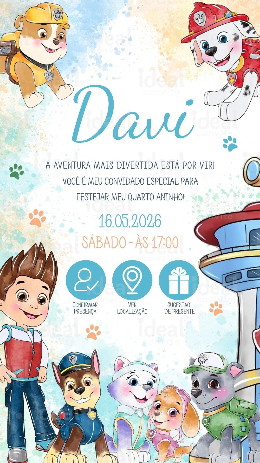 Convite Interativo - Patrulha Canina