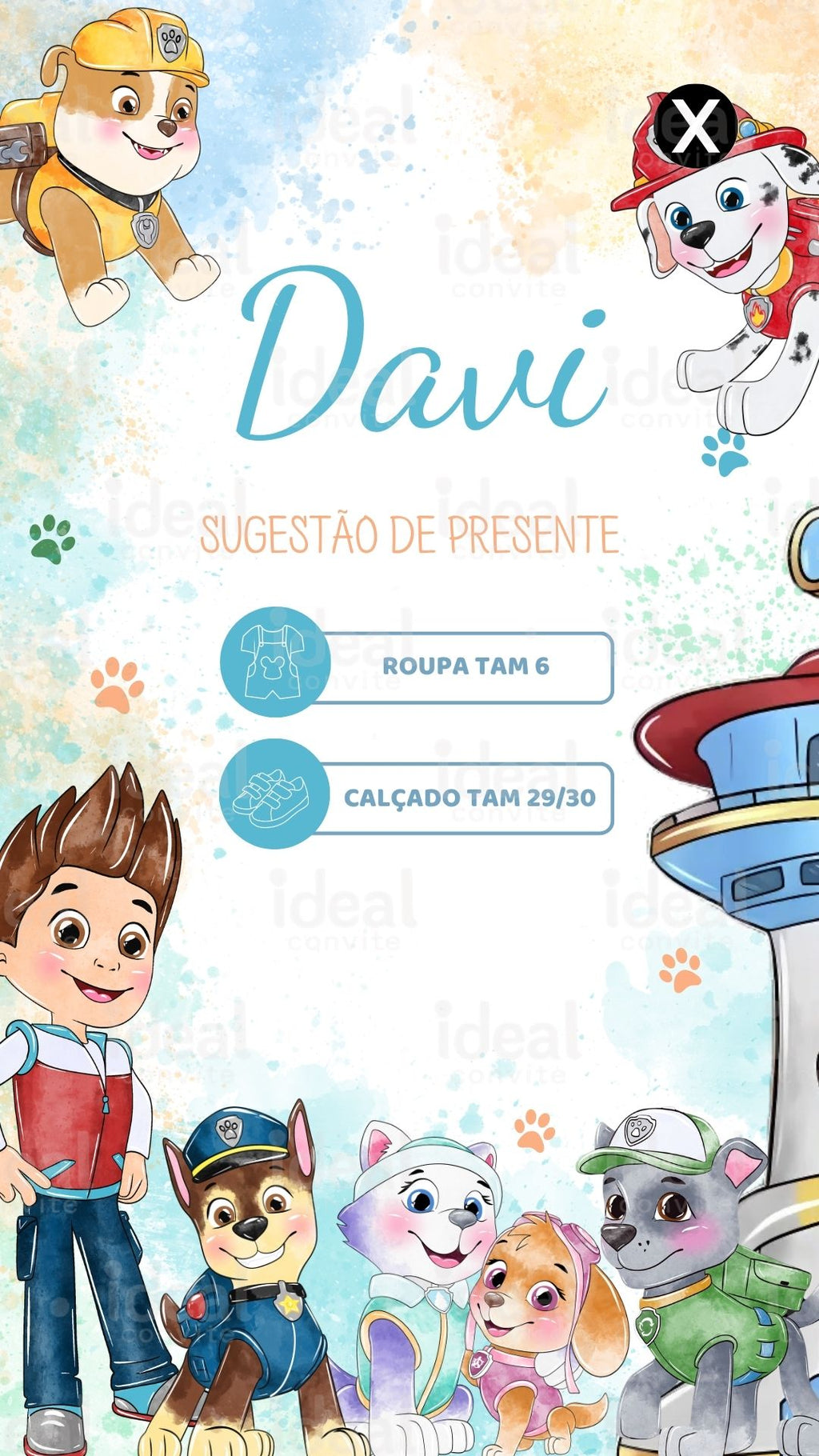 Convite Interativo - Patrulha Canina