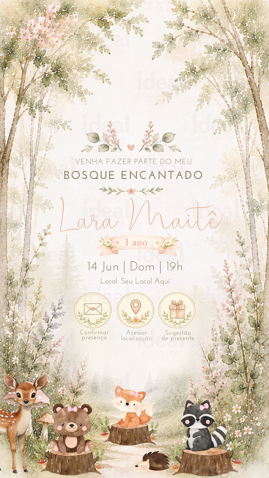 Convite Interativo - Bosque Encantado