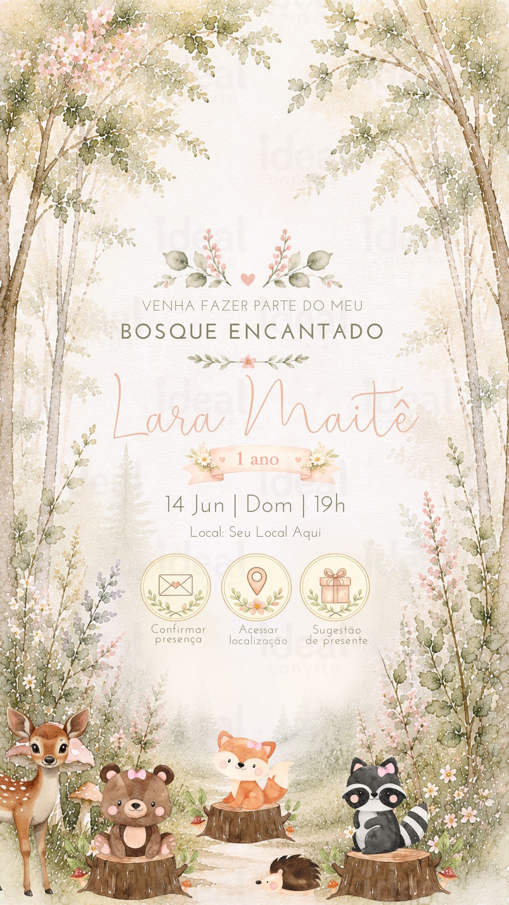 Convite Interativo - Bosque Encantado
