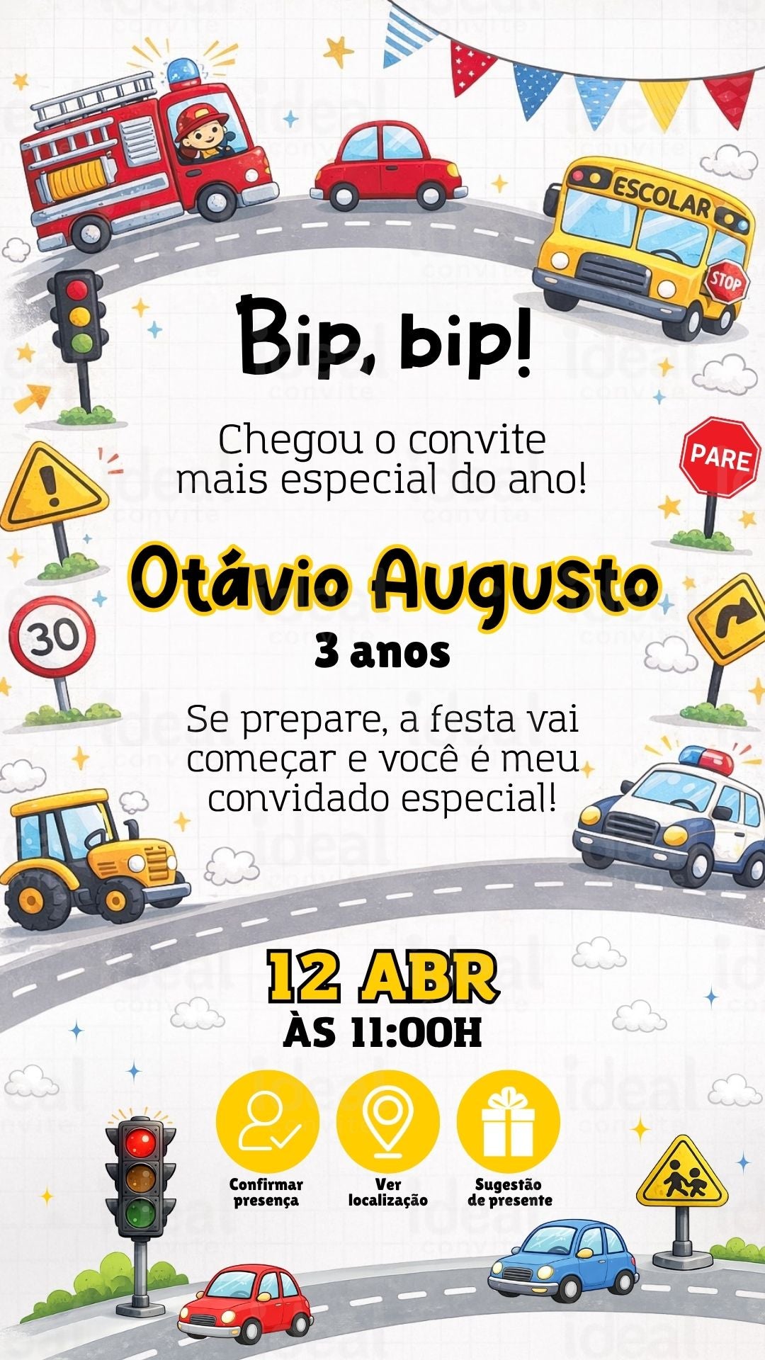 Convite Interativo - Veículos/Placas