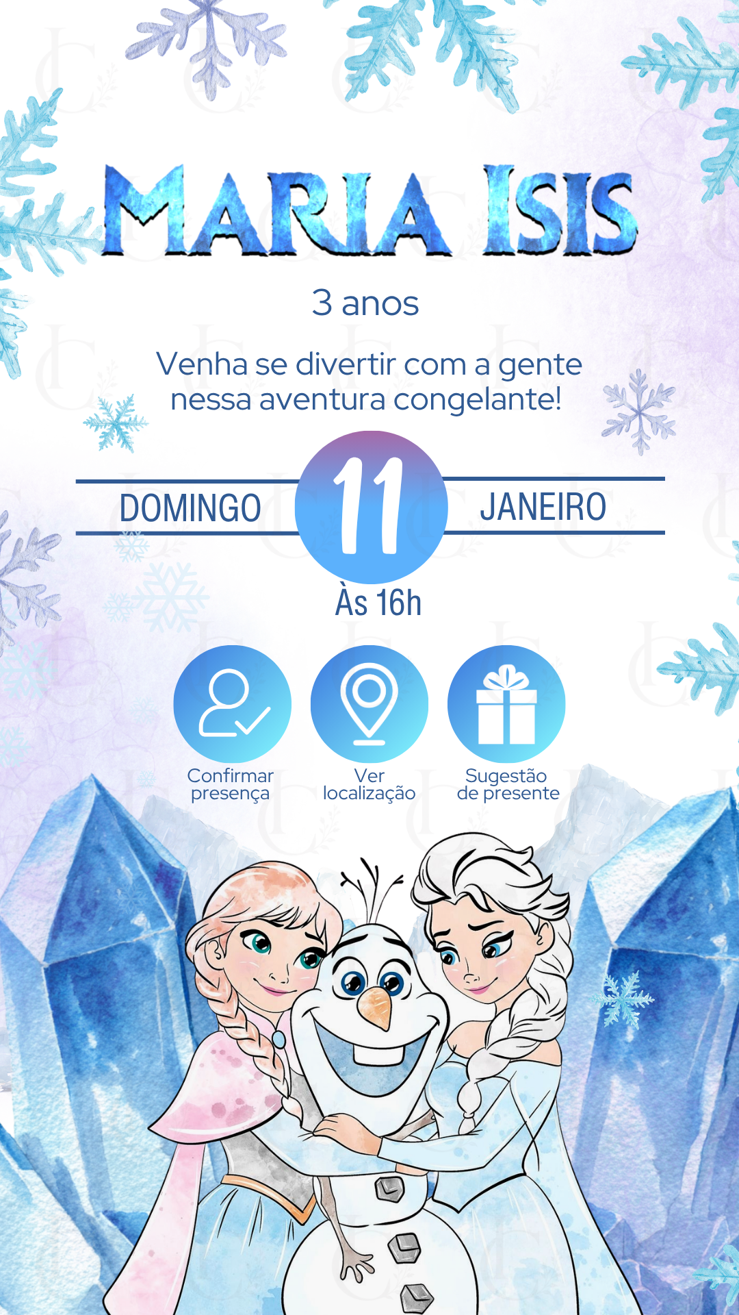 Convite Interativo - Frozen