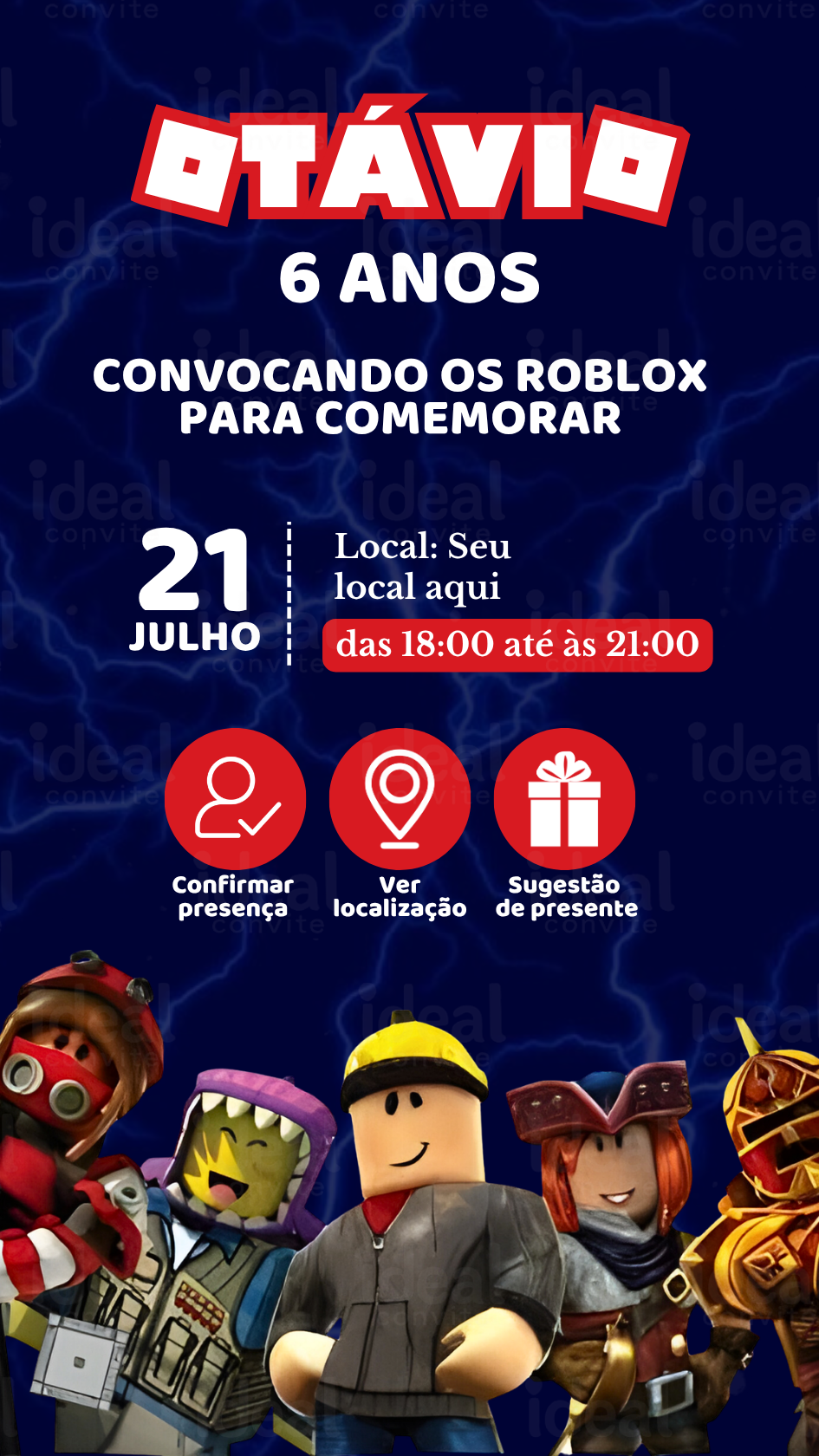 Convite Interativo - Roblox