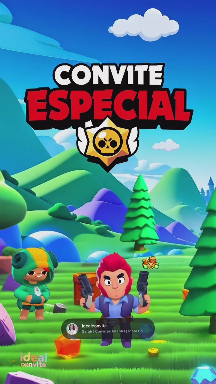 Convite Animado - Brawl Stars