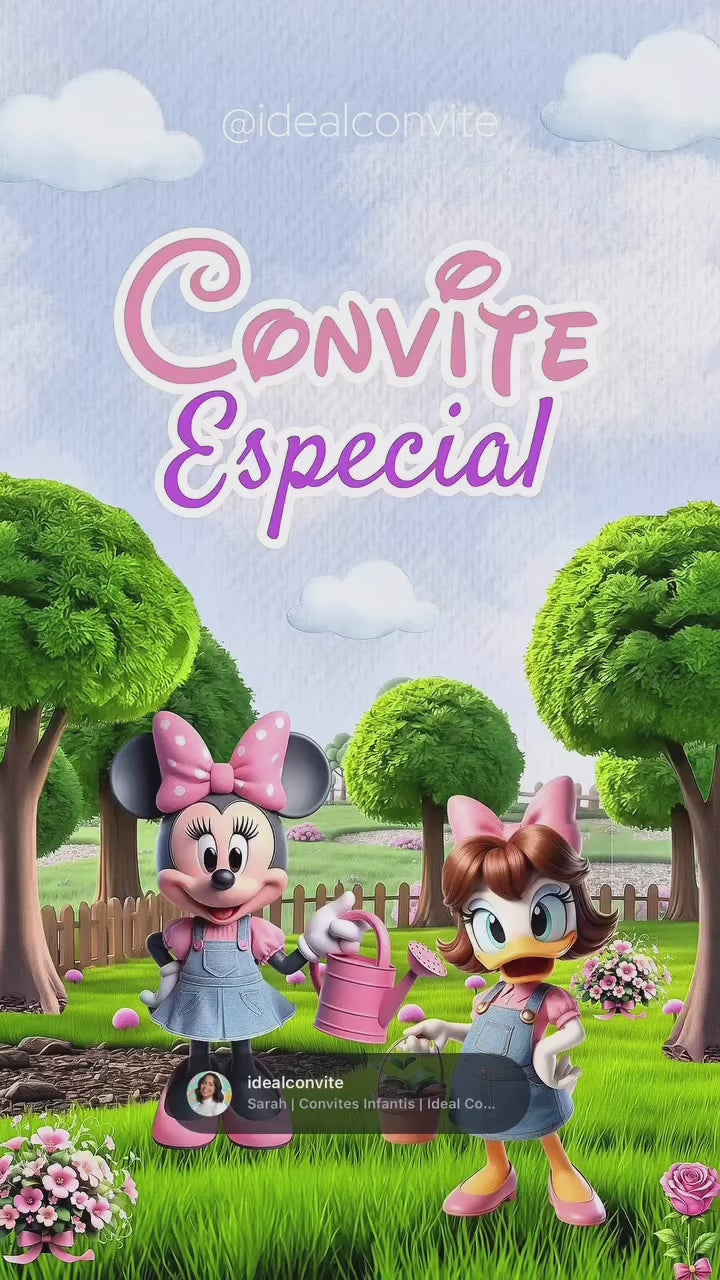 Convite Animado - Minnie e Margarida