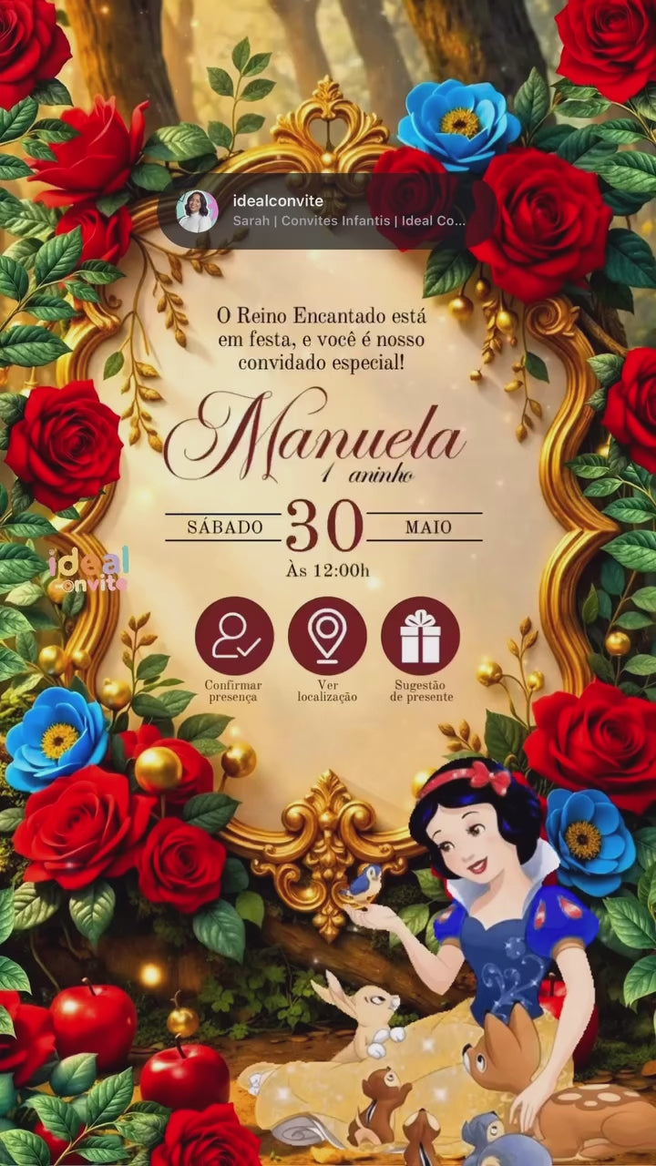 Convite Interativo Animado - Branca de Neve